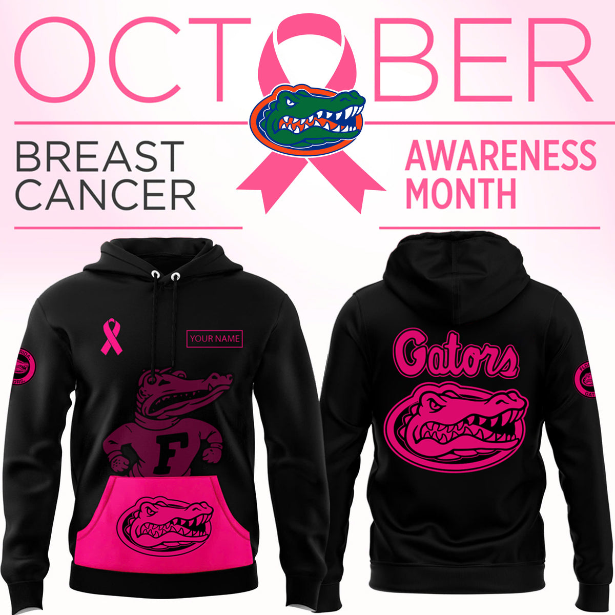 Florida Gators x Breast Cancer Awareness Special Edition Personalized Hoodie