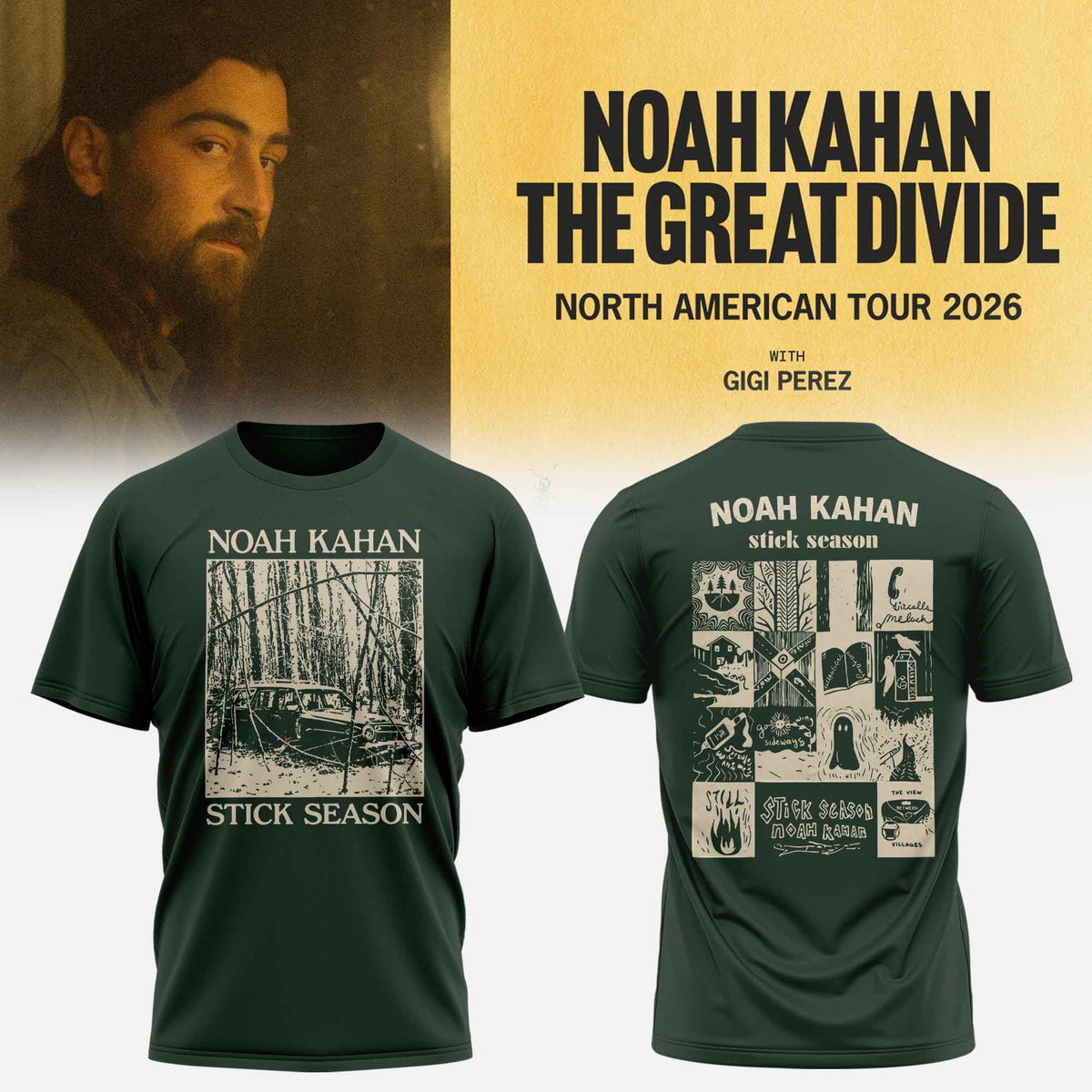 Noah Kahan “ The Great Divide Tour Merch Limited T-shirt