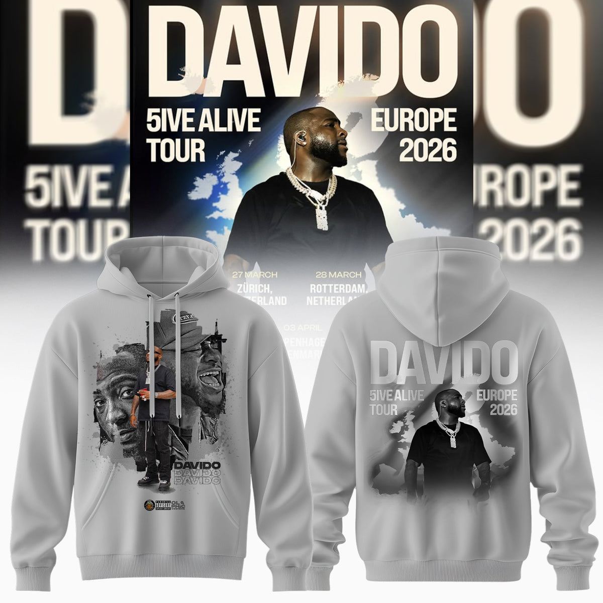Davido “ 5IVE ALIVE TOUR “ EUROPE 2026 Collection