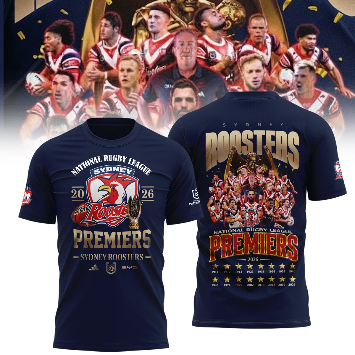 Limited Edition Sydney Roosters NRL Premiers 2026 Shirt
