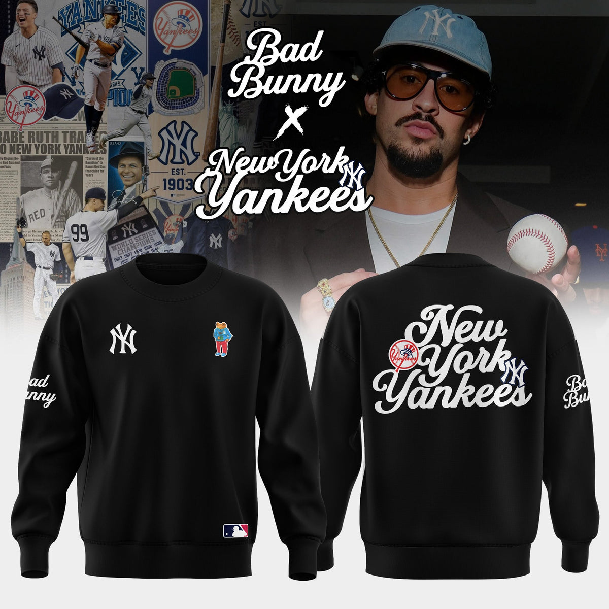Bad Bunny x New York Yankees Sweatshirt 2025