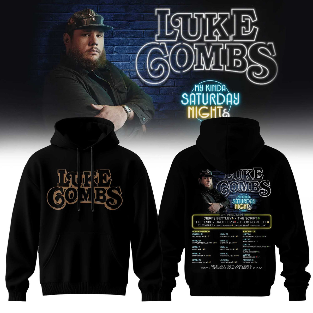 LUKE COMBS: MY KINDA SATURDAY NIGHT TOUR� HOODIE LIMITED