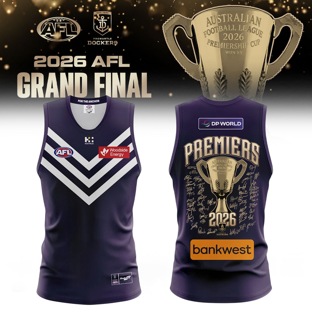 Fremantle Dockers AFL 2026 Premiership Champions Jersey