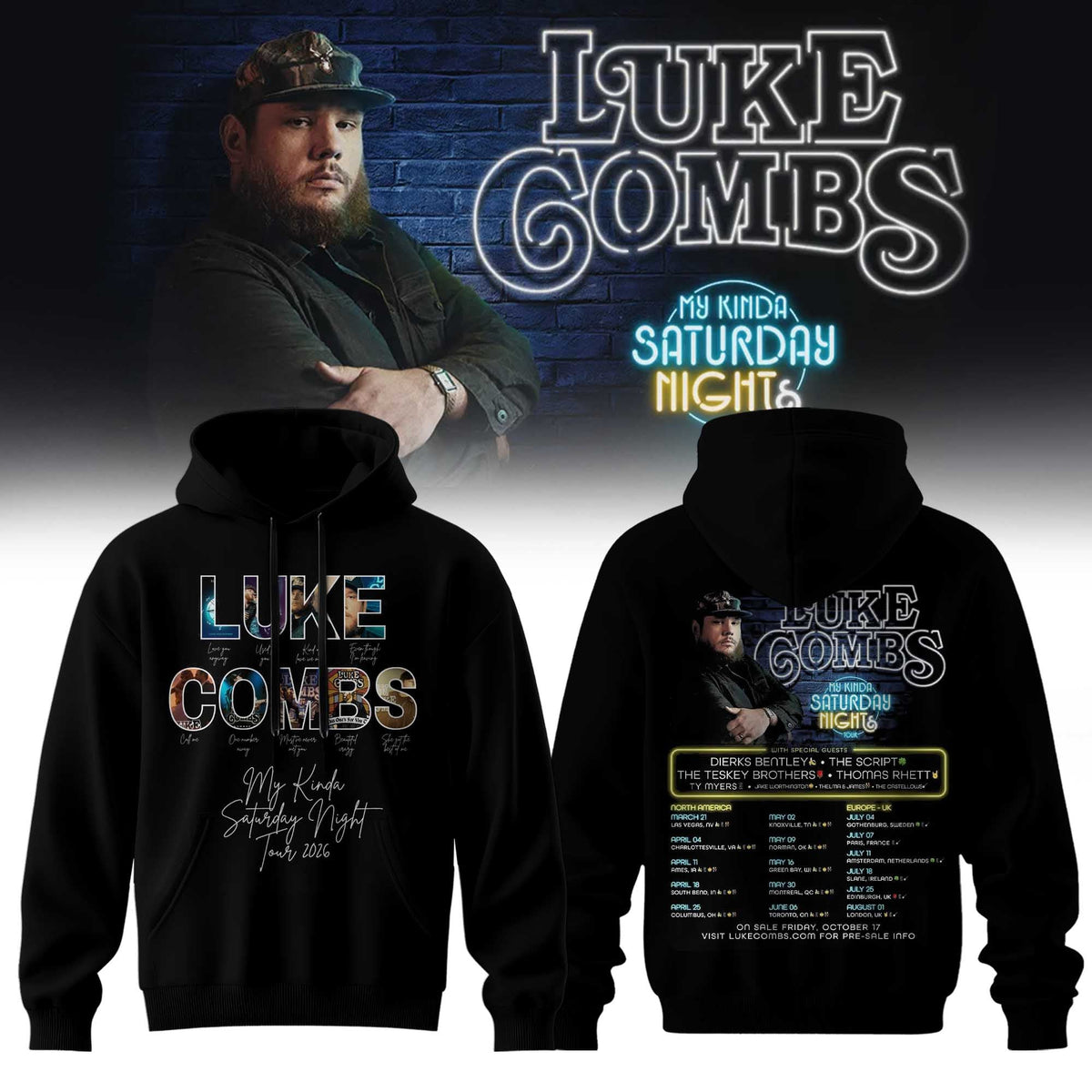 LUKE COMBS: MY KINDA SATURDAY NIGHT TOUR� HOODIE LIMITED