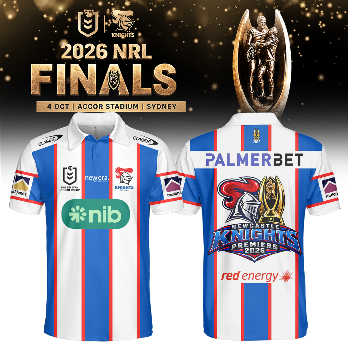 Limited Edition Newcastle Knights 🏆 NRL Premiers 2026 Polo