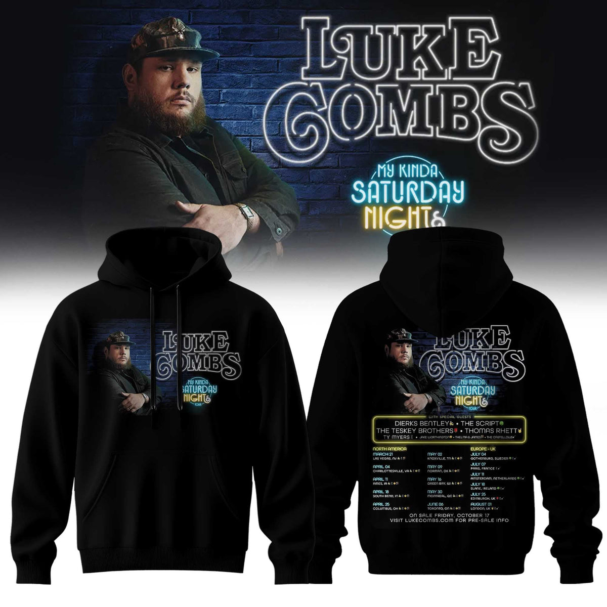 LUKE COMBS: MY KINDA SATURDAY NIGHT TOUR� HOODIE LIMITED