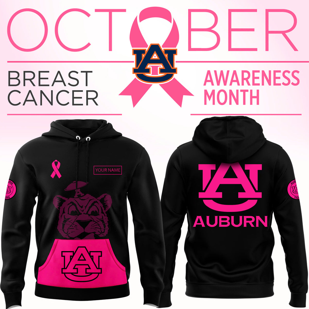 Auburn Tigers x Breast Cancer Awareness Special Edition Personalized Hoodie