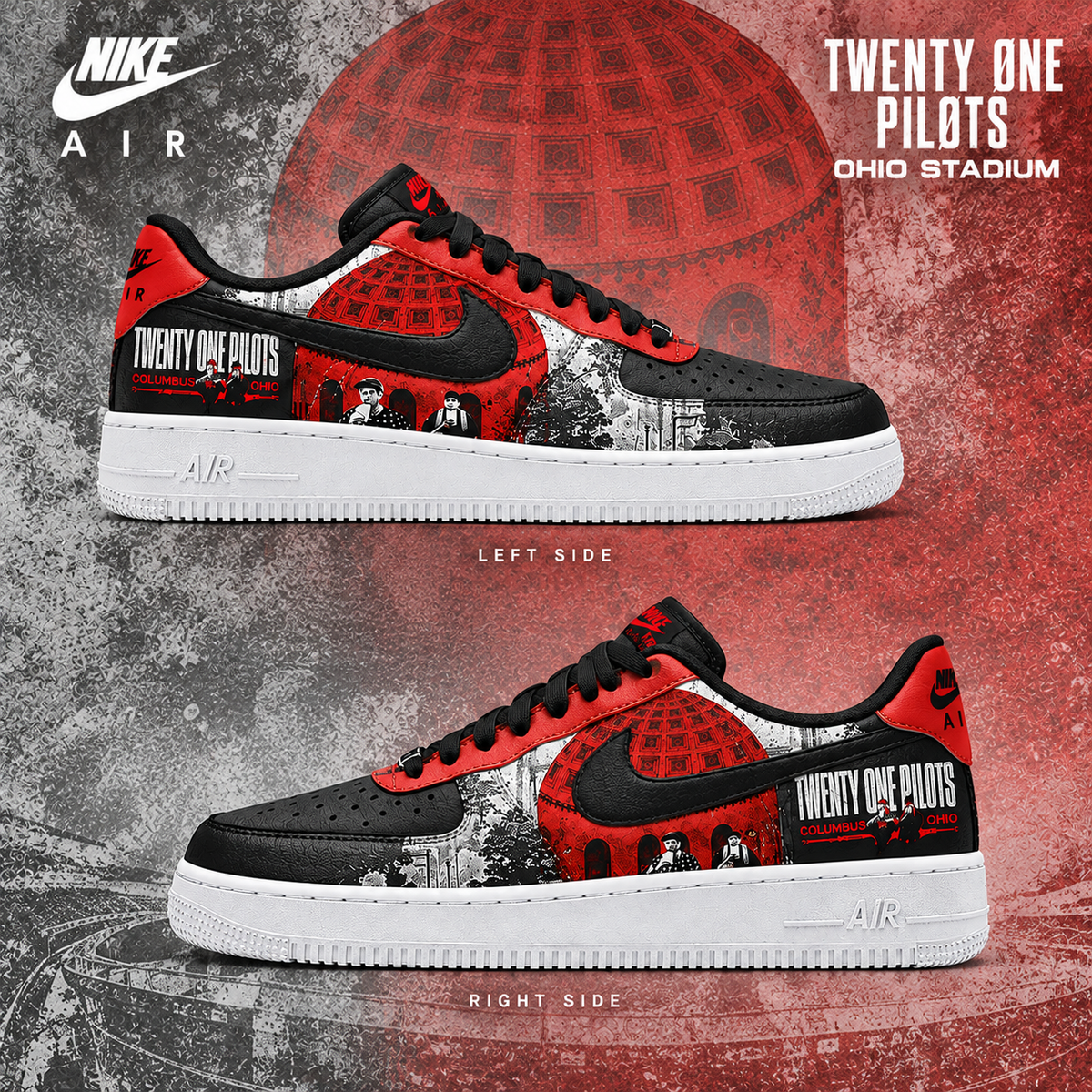 Ohio State Buckeyes Special 2026 Twenty One Pilots Live At Ohio Stadium Limited Edition AF1 Sneakers