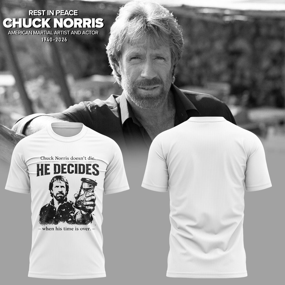 REST IN PEACE ðŸ–¤ðŸ•Šï¸ Chuck Norris TShirt