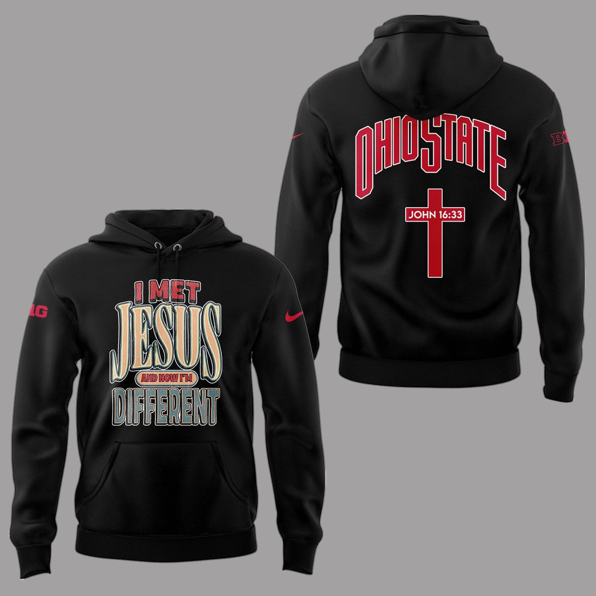 Back at Ohio State, J.T. Tuimoloau makes a statement in the ˜I MET JESUS AND NOW I™M DIFFERENT™ Hoodie