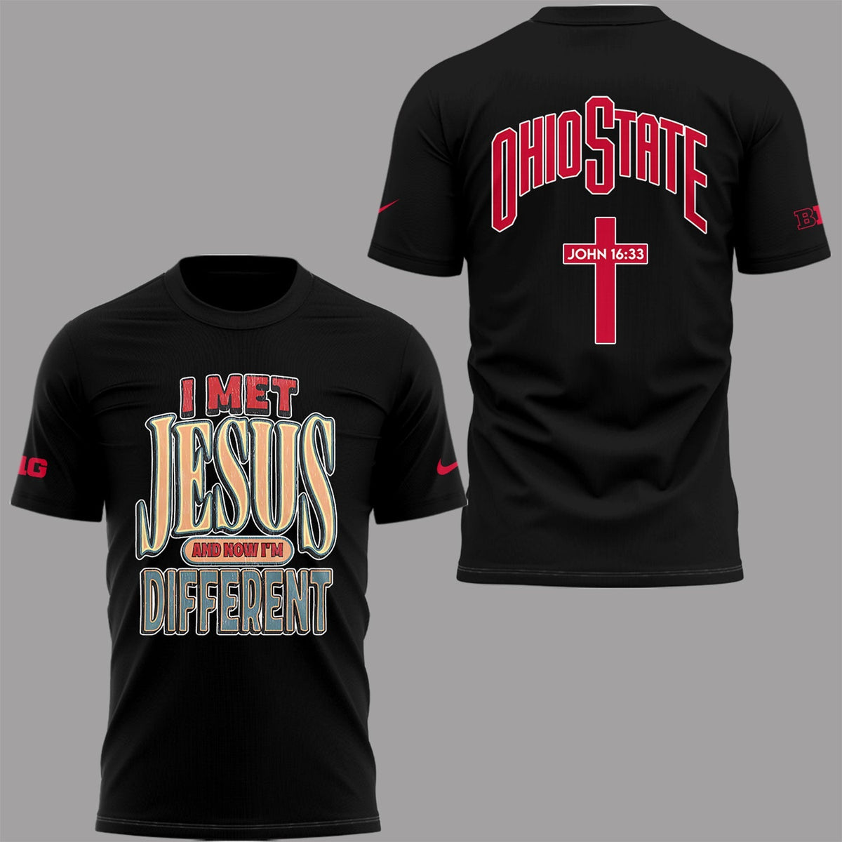 Back at Ohio State, J.T. Tuimoloau makes a statement in the ˜I MET JESUS AND NOW I™M DIFFERENT™ T-Shirt