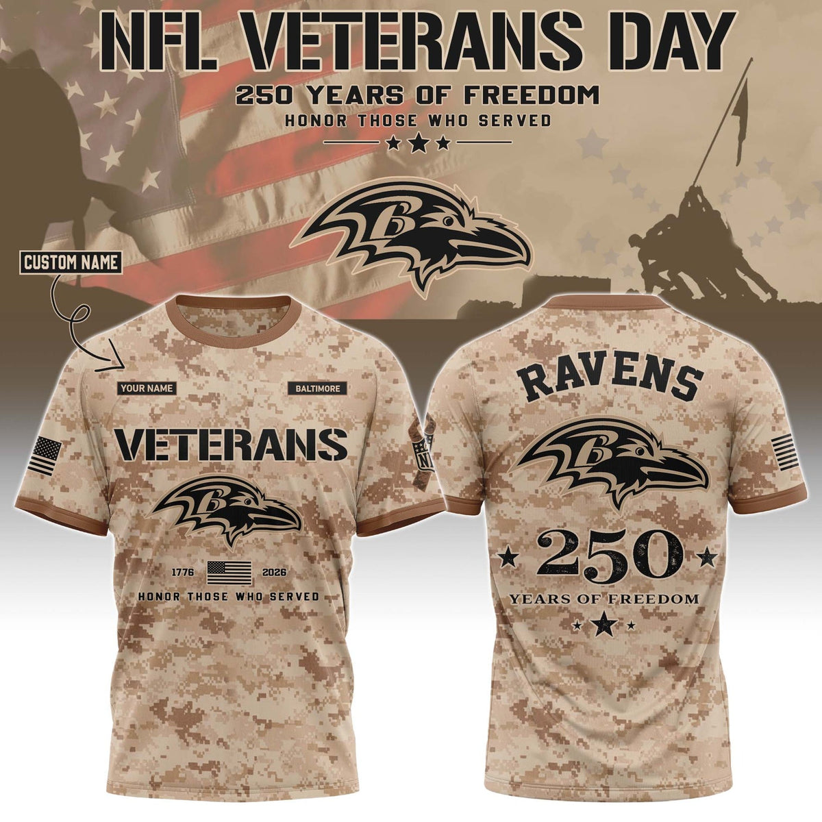 Baltimore Ravens Special Veterans Day 2026 Limited Edition T.shirt