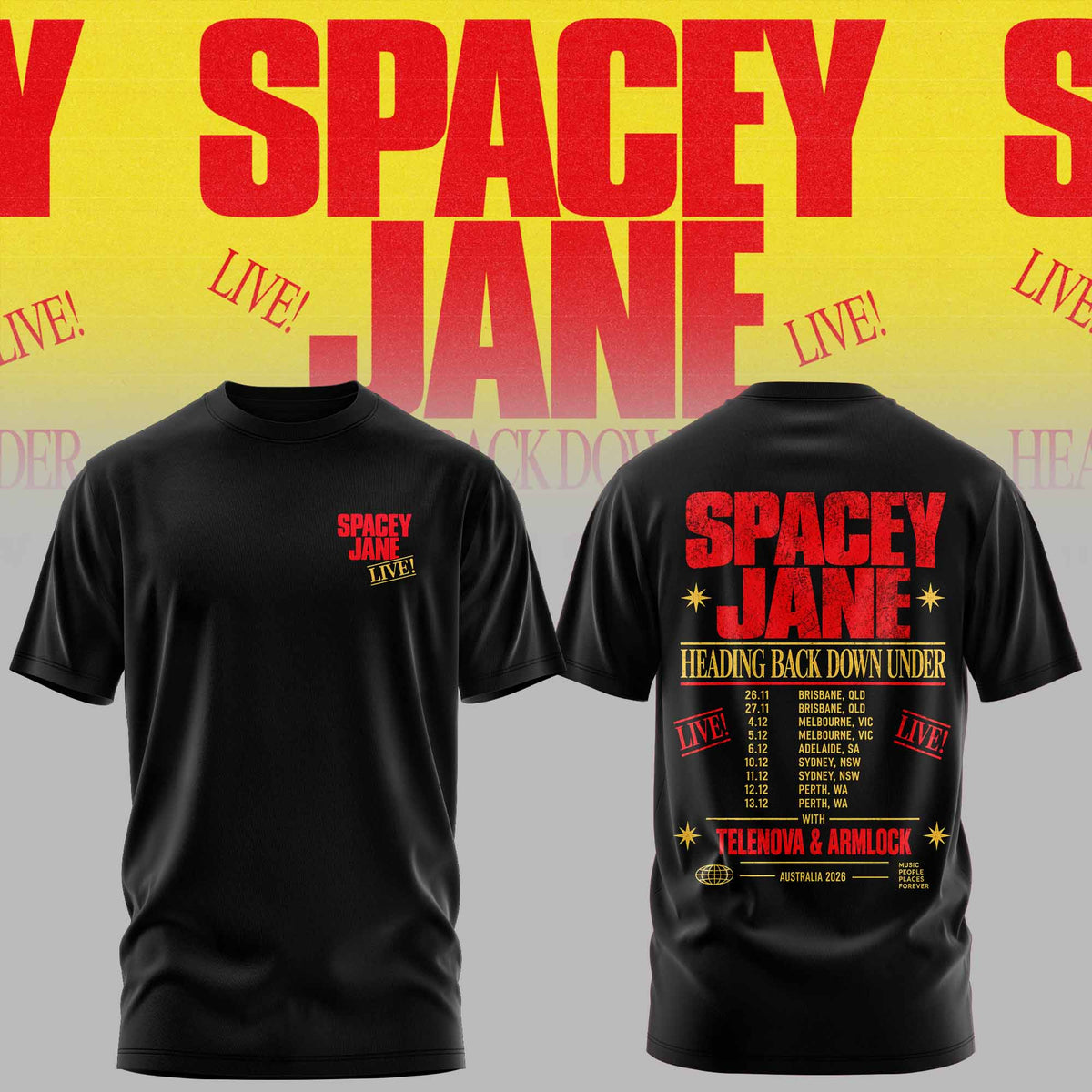 Spacey Jane – Heading Back Down Under Australian Tour Limited Shirt
