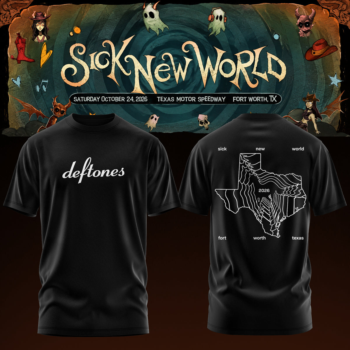 Deftones – Sick New World Texas 2026 Tshirt