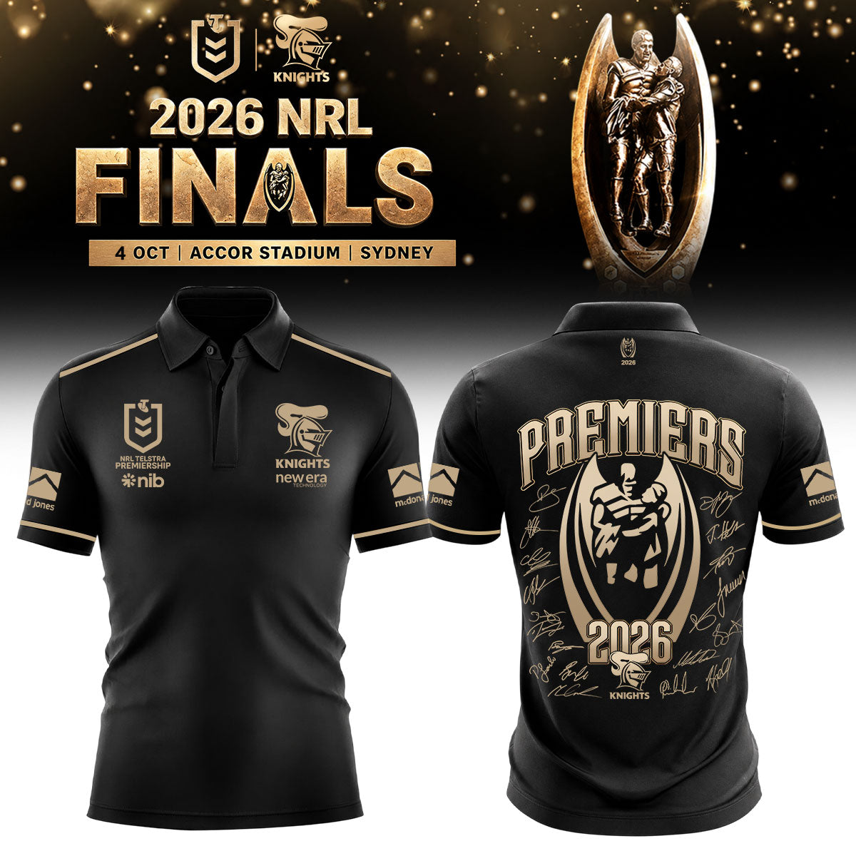 Limited Edition Newcastle Knights 🏆 NRL Premiers 2026 Polo