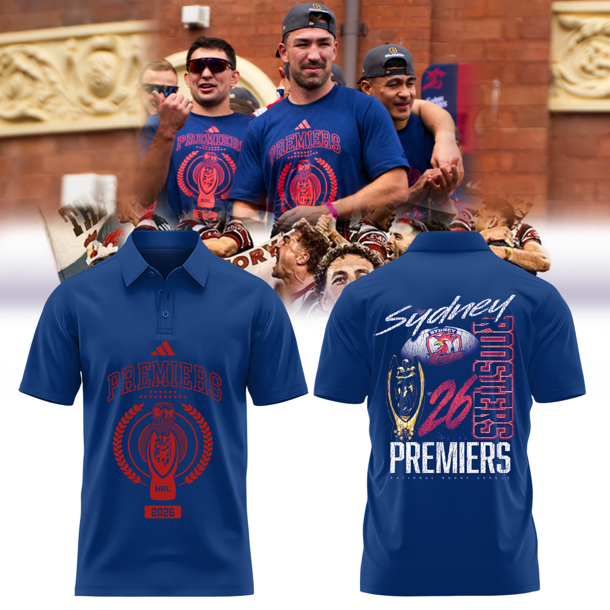 Limited Edition Sydney Roosters NRL Premiers 2026 Polo