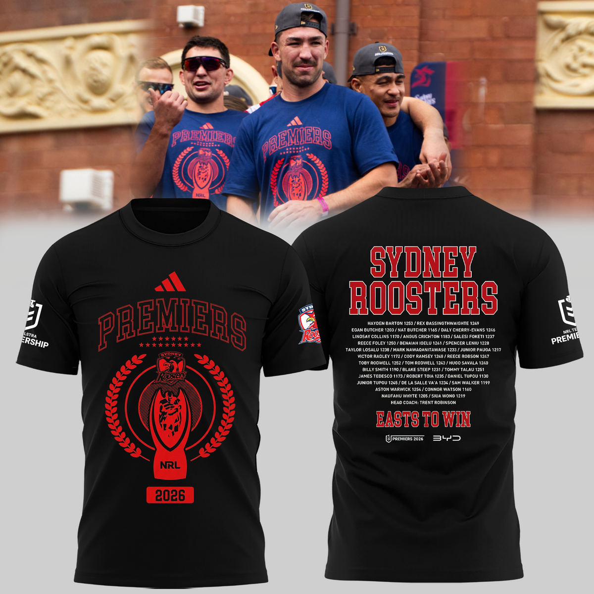Limited Edition Sydney Roosters NRL Premiers 2026 Shirt