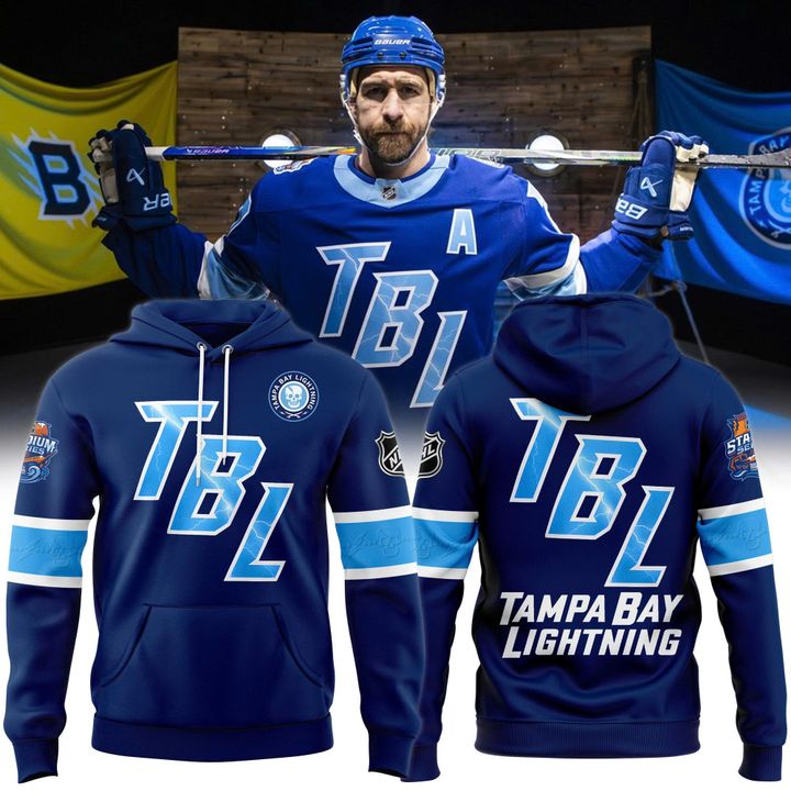 Men's Tampa Bay Lightning 2026 Stadium Series Fanatics Authentic Pro Locker Room Blue Pullover Fleece Hoodie