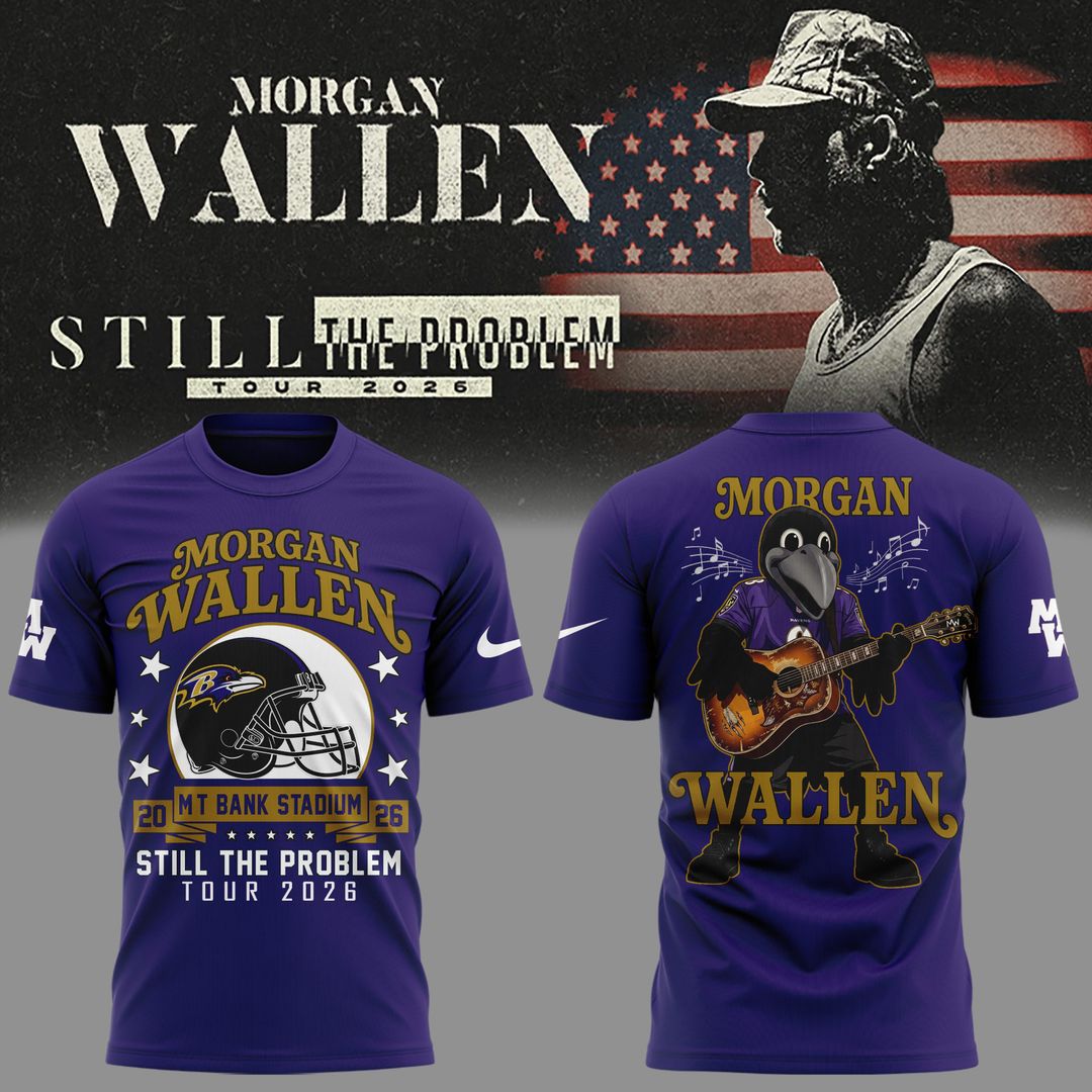 Exclusive Morgan Wallen x Baltimore Ravens - Still The Problem Tour 2026 T-Shirt