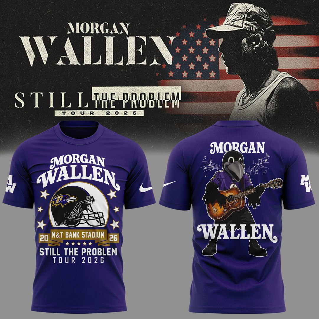 Exclusive Morgan Wallen x Baltimore Ravens - Still The Problem Tour 2026 T-Shirt