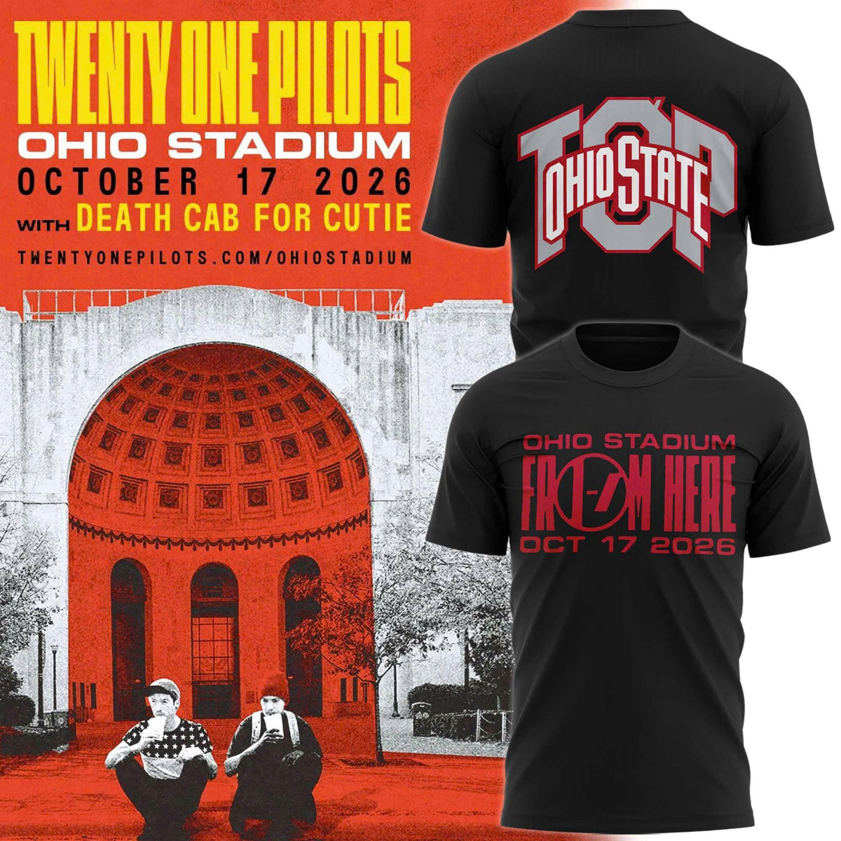 Ohio State Buckeyes Special 2026 Twenty One Pilots Live At Ohio Stadium T-Shirt