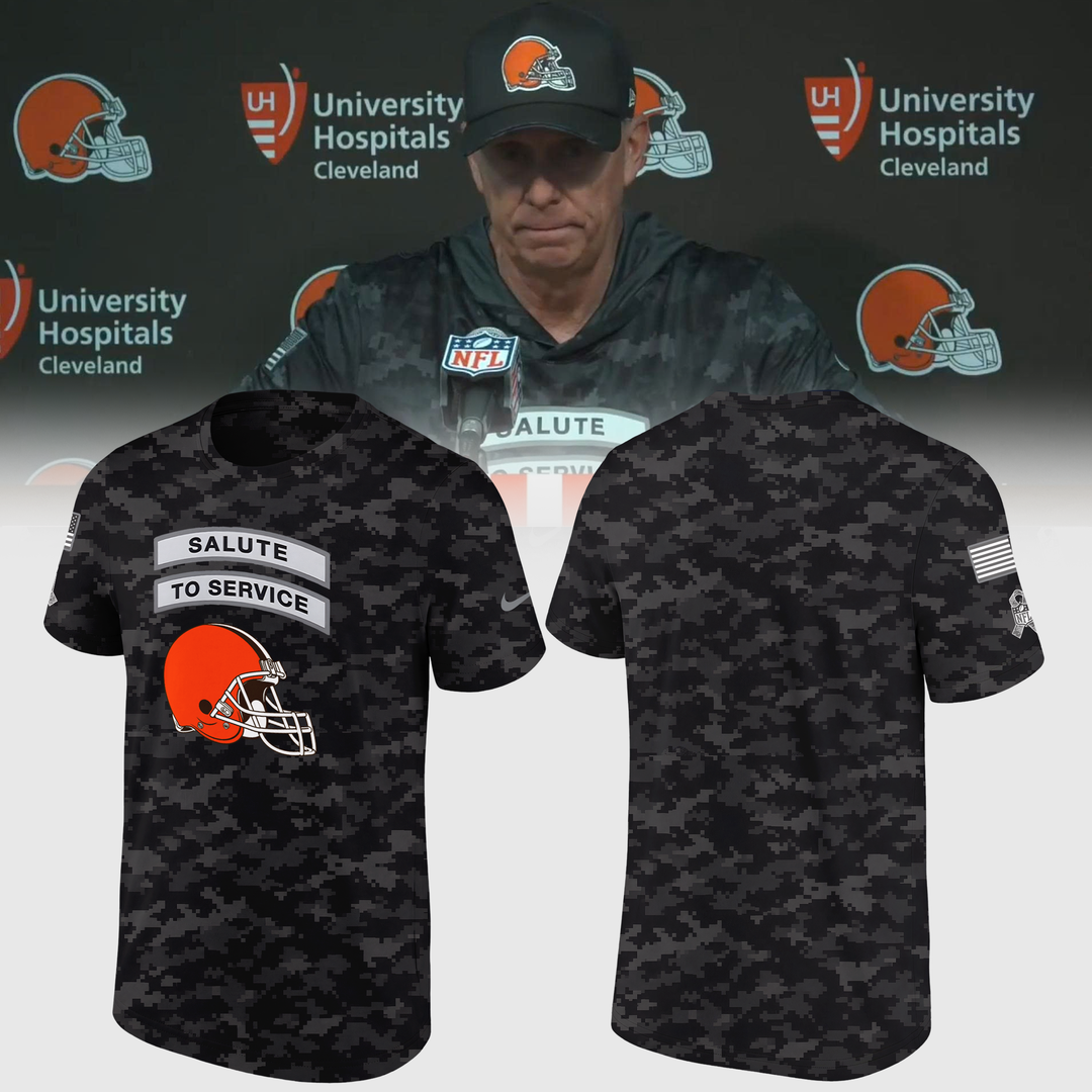 Salute to Service Cle Browns Camo Football Tshirt