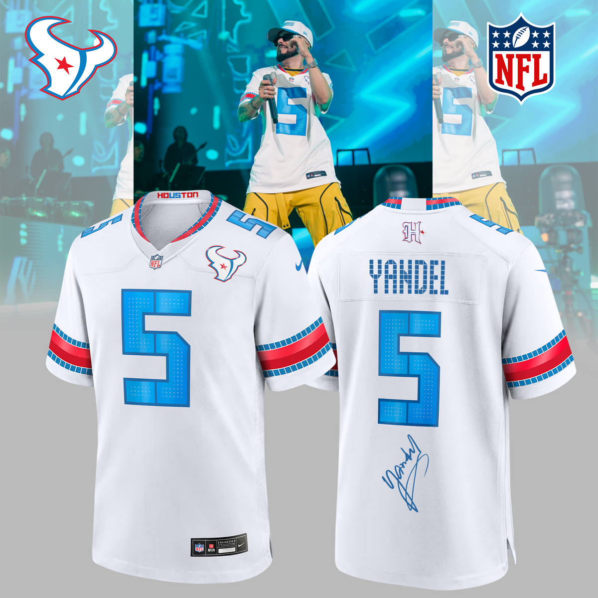 Yandel x Houston Texans – “Yandel Sinfónico USA Tour 2026”. Limited Edition Signature Jersey