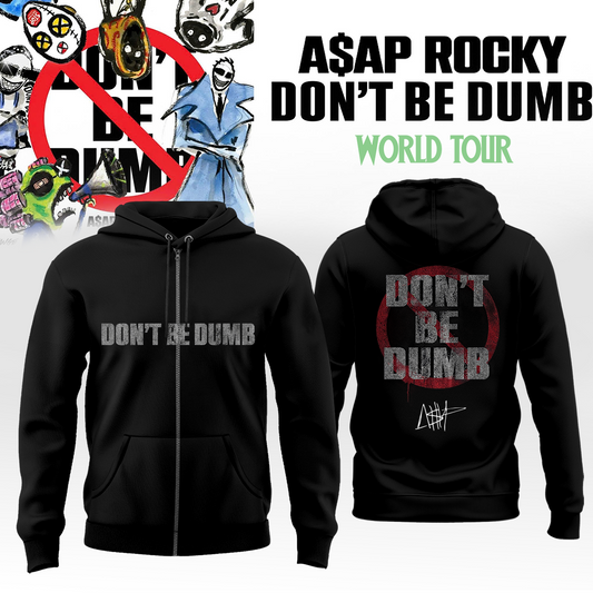 A$AP ROCKY “DON’T BE DUMB WORLD TOUR” 2026 Limited Edition Signature – Zip Hoodie