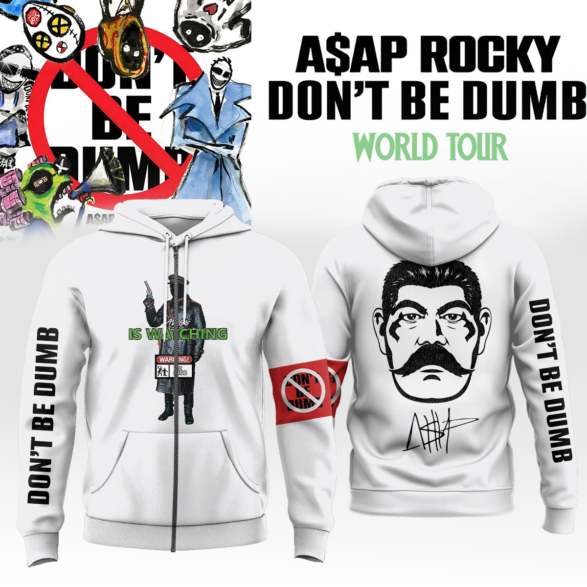 A$AP ROCKY “DON’T BE DUMB WORLD TOUR” 2026 Limited Edition Signature – Zip Hoodie
