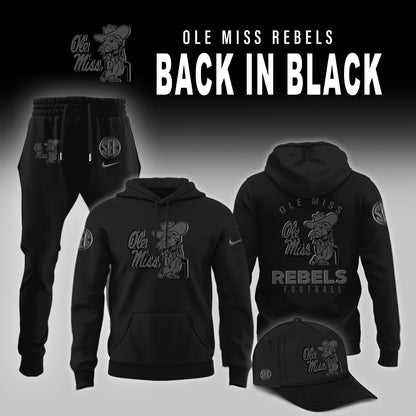 Ole Miss Football Back In Black Limited Edition Combo Hoodie