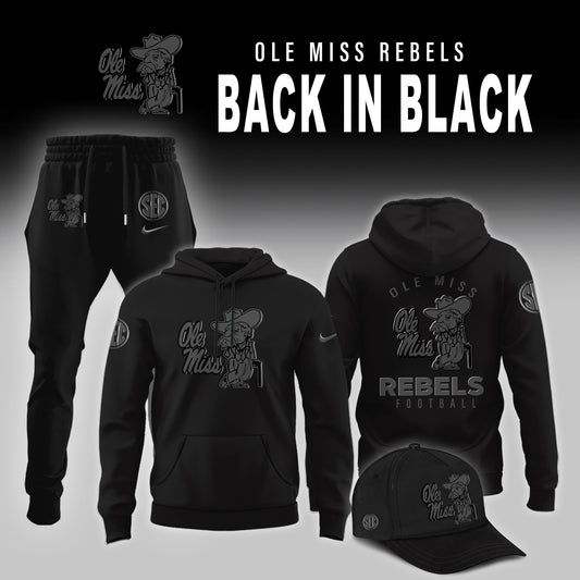 Ole Miss Football Back In Black Limited Edition Combo Hoodie