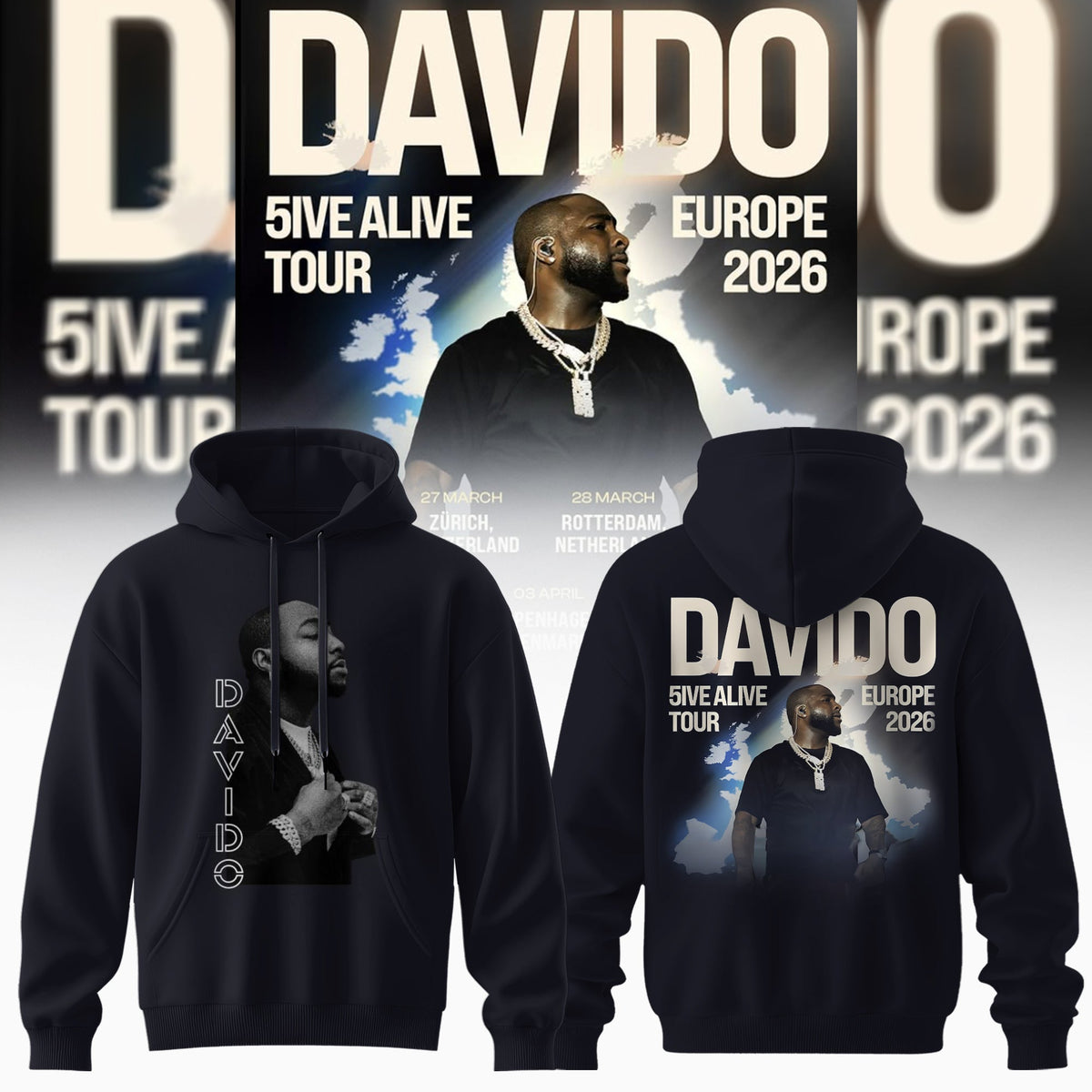 Davido “ 5IVE ALIVE TOUR “ EUROPE 2026 Collection