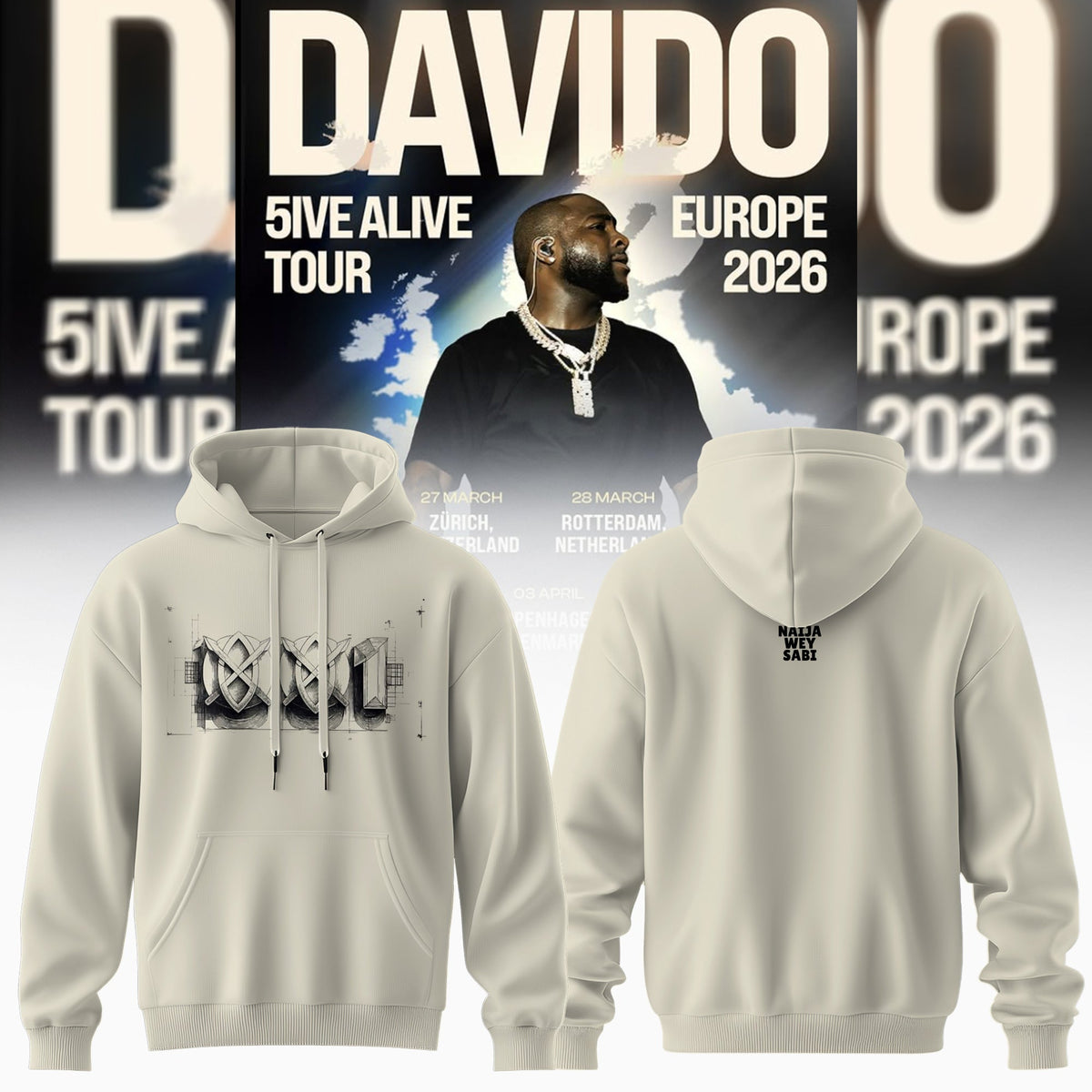 Davido “ 5IVE ALIVE TOUR “ EUROPE 2026 Collection