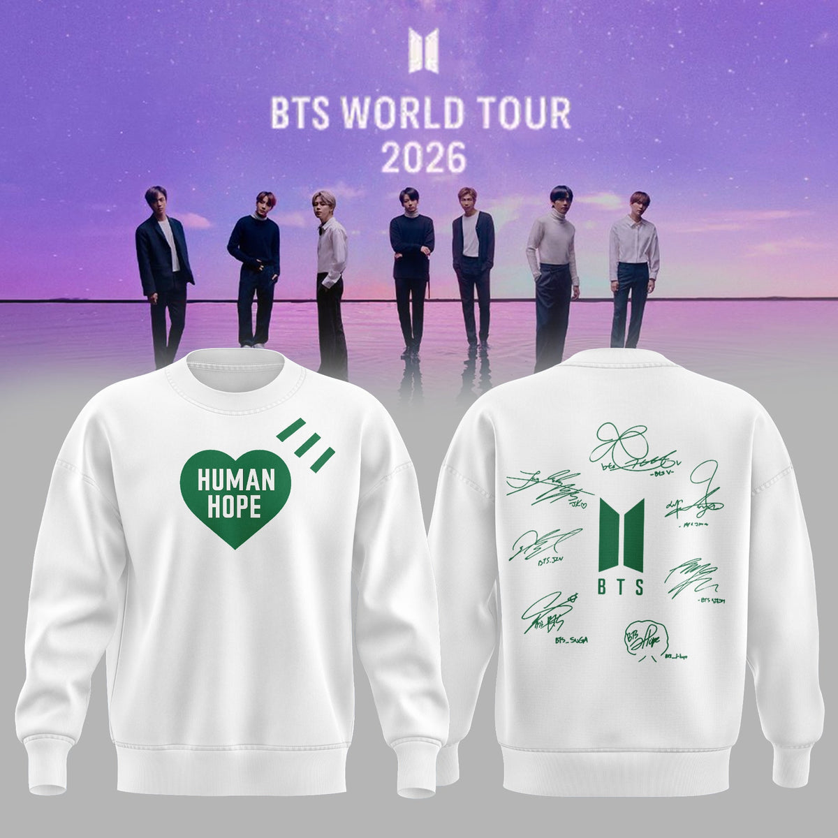 BTS Comeback & World Tour 2026 Limited Edition Signature “ Sweatshirt