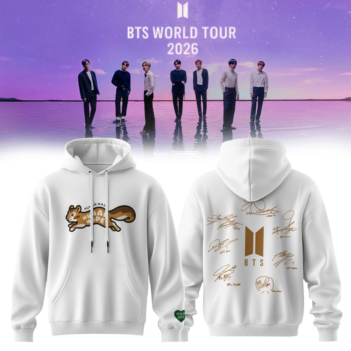 BTS Comeback & World Tour 2026 Limited Edition Signature “ Hoodie