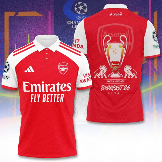 Arsenal F.C Champions League Final 2026 3D Apparel Polo