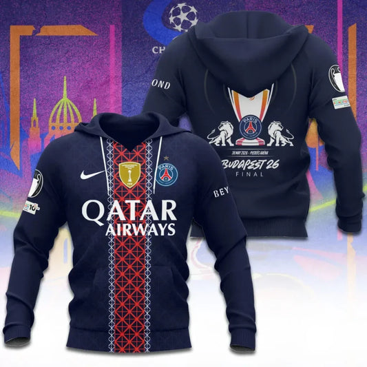 Paris Saint-Germain F.C Champions League Final 2026 3D Apparel Hoodie