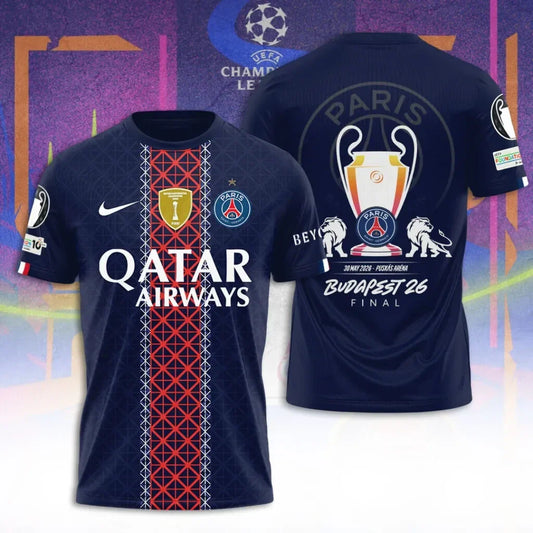 Paris Saint-Germain F.C Champions League Final 2026 3D Apparel T-Shirt
