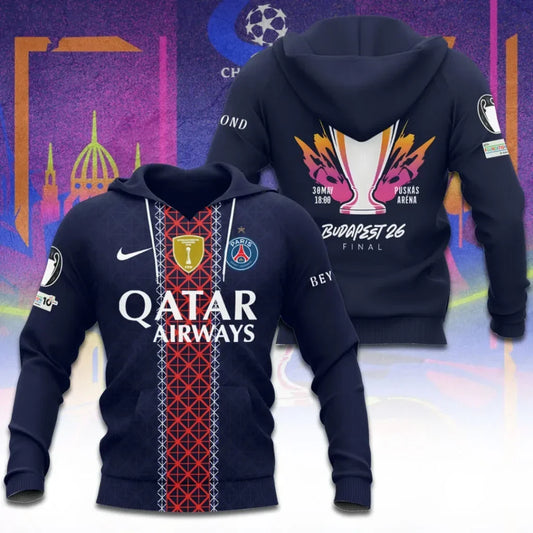 Paris Saint-Germain F.C Champions League Final 2026 3D Apparel Hoodie