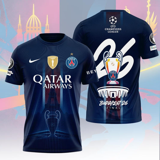 Paris Saint-Germain F.C Champions League Final 2026 3D Apparel T-Shirt