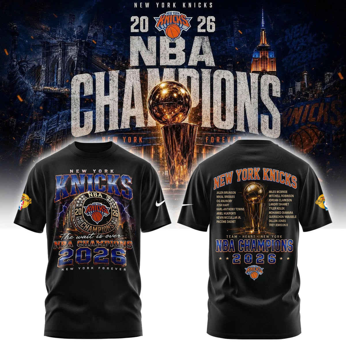 New York Knicks Basketball NBA Rings Champions Tshirt