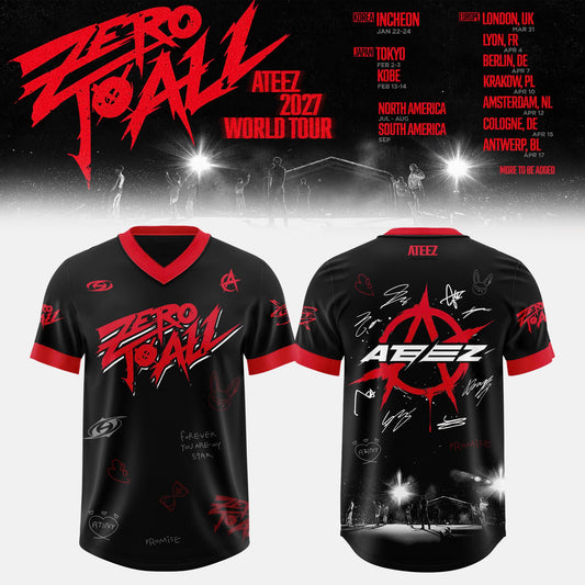 Ateez ZERO TO ALL WORLD TOUR 2027 Edition Football Jersey