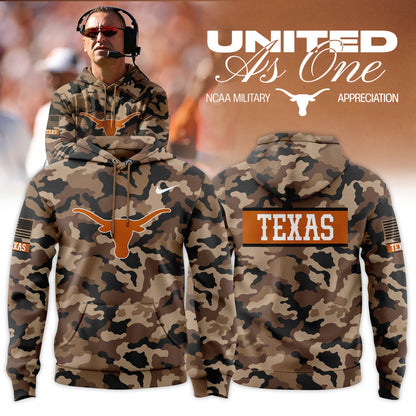 Texas Longhorns 2026 Military Appreciation Hoodie Camo