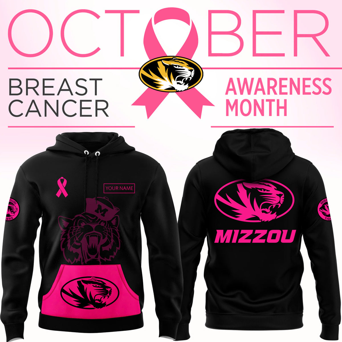 Missouri Tigers x Breast Cancer Awareness Special Edition Personalized Hoodie