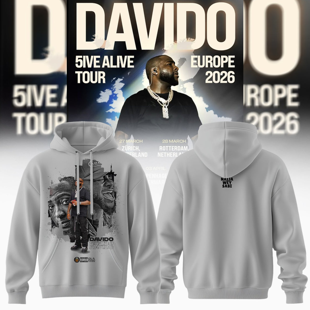 Davido “ 5IVE ALIVE TOUR “ EUROPE 2026 Collection
