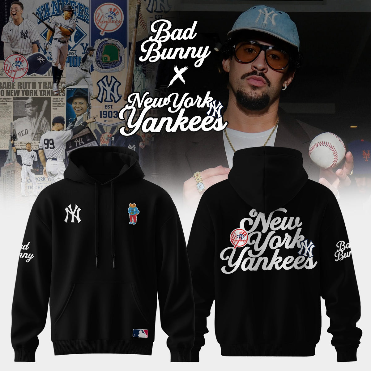 Bad Bunny x New York Yankees Hoodie 2025