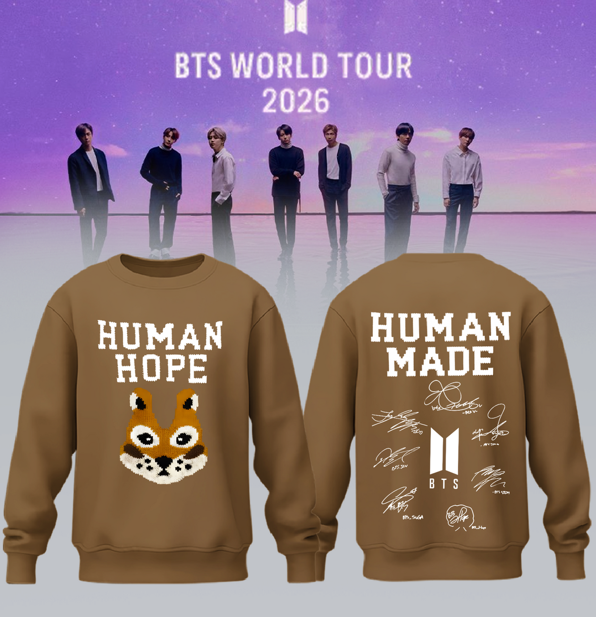 BTS Comeback & World Tour 2026 Limited Edition Signature “ Sweatshirt