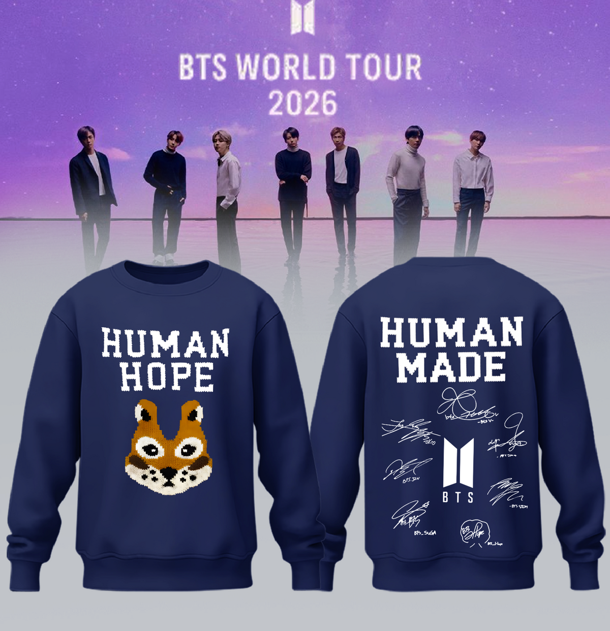 BTS Comeback & World Tour 2026 Limited Edition Signature “ Sweatshirt