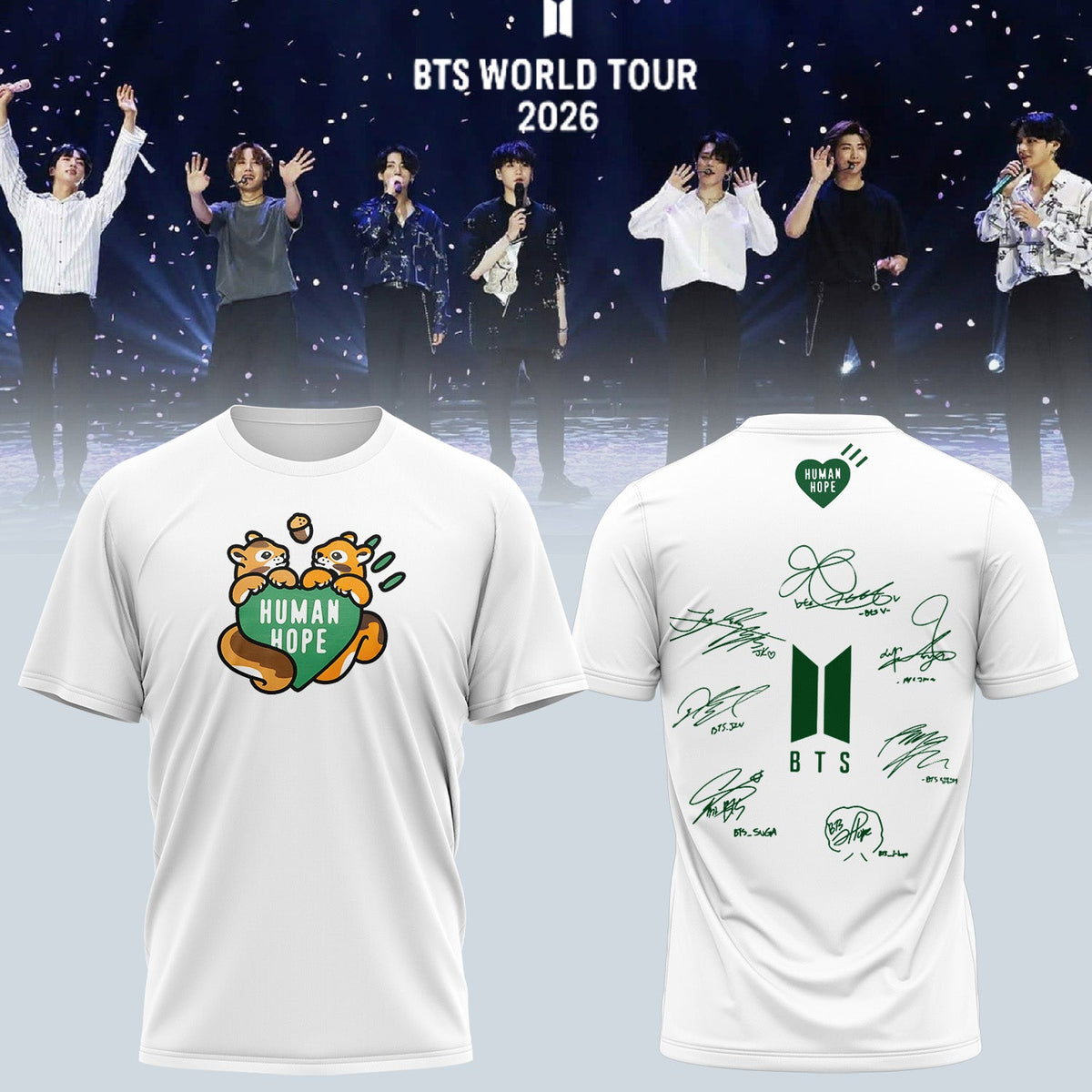 BTS Comeback & World Tour 2026 Limited Edition Signature “ Tshirt