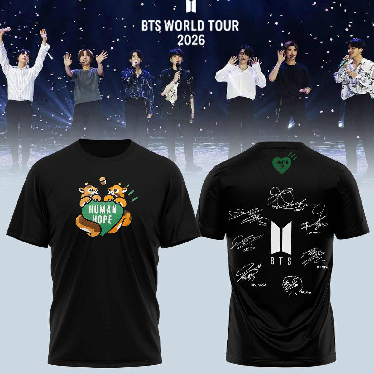 BTS Comeback & World Tour 2026 Limited Edition Signature “ Tshirt